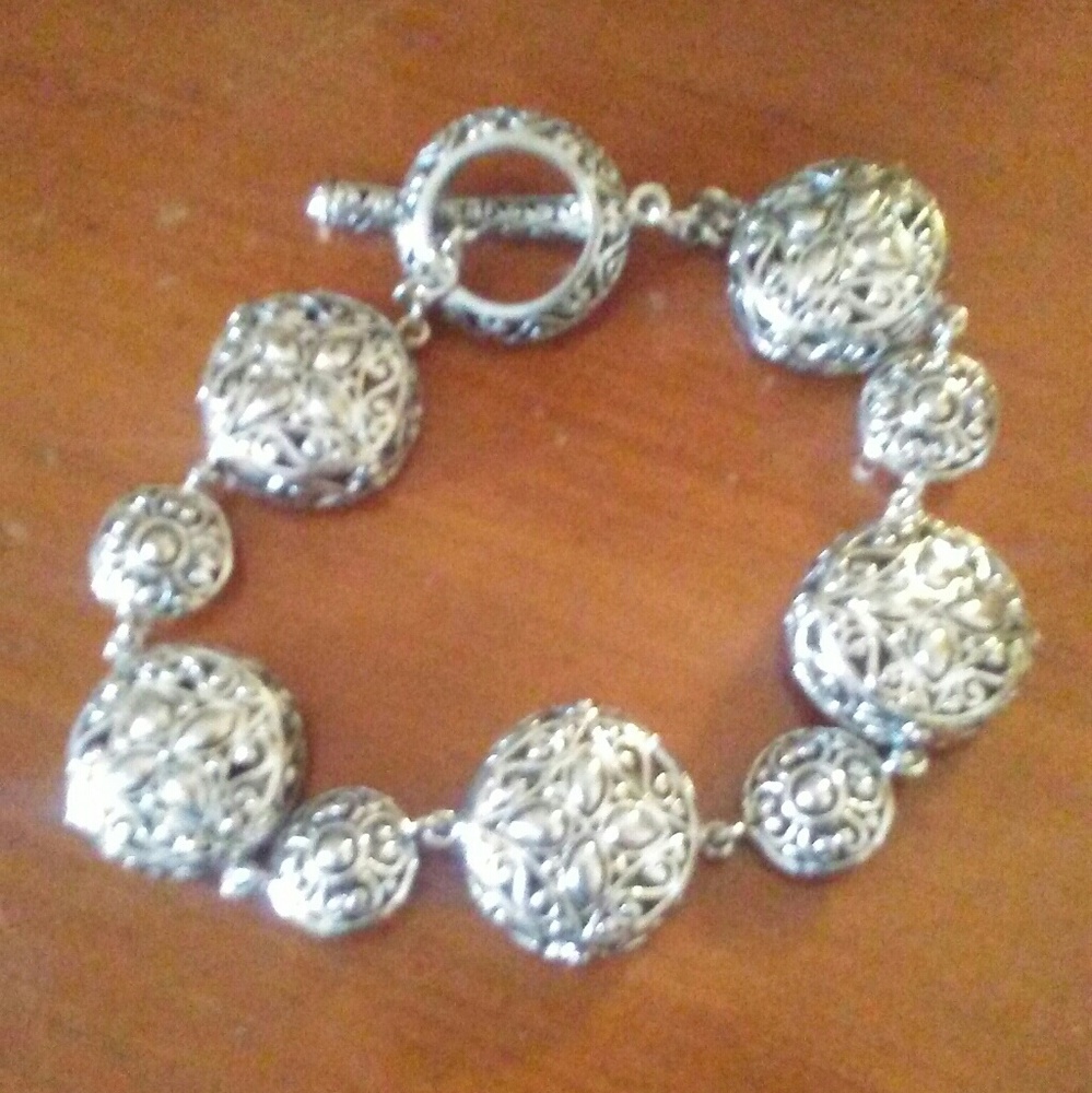 Sterling Silver 925 Toggle Bracelet - image 1